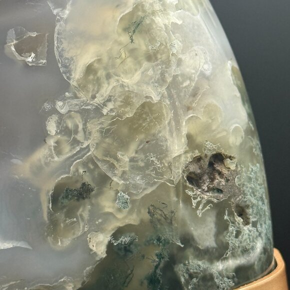 Rare Moss Agate Tear Drop Druzy Crystal 6lbs 5oz Earth Land Water Natural Geode - Picture 9 of 14